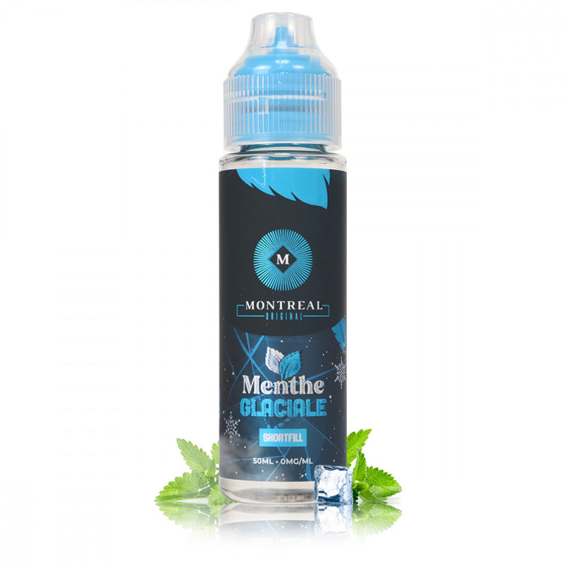 E-liquide Menthe Glaciale Montreal Original, flacon, saveur menthe, fraîcheur intense